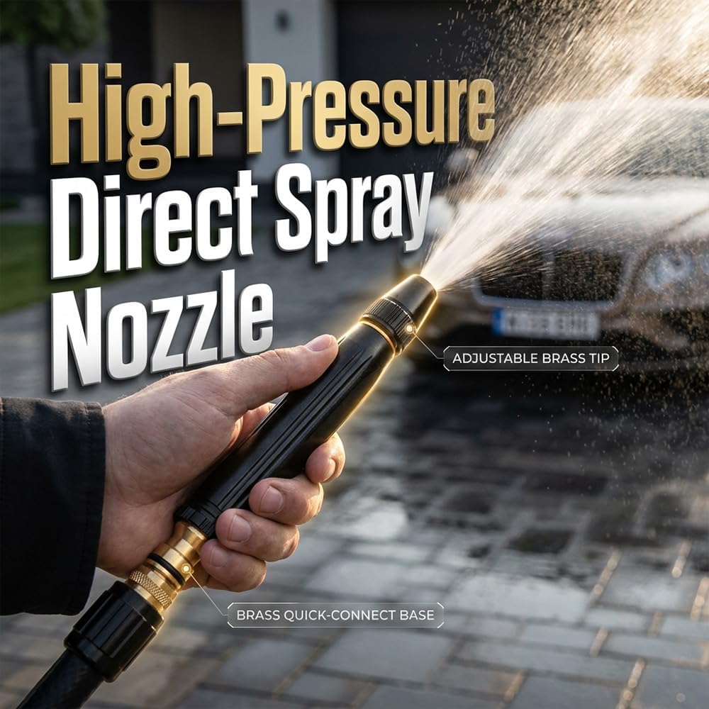 High Pressure Power Washer Nozzle with Connector Set,Direct spray gun,Power Jet Water with Three Spray Modes