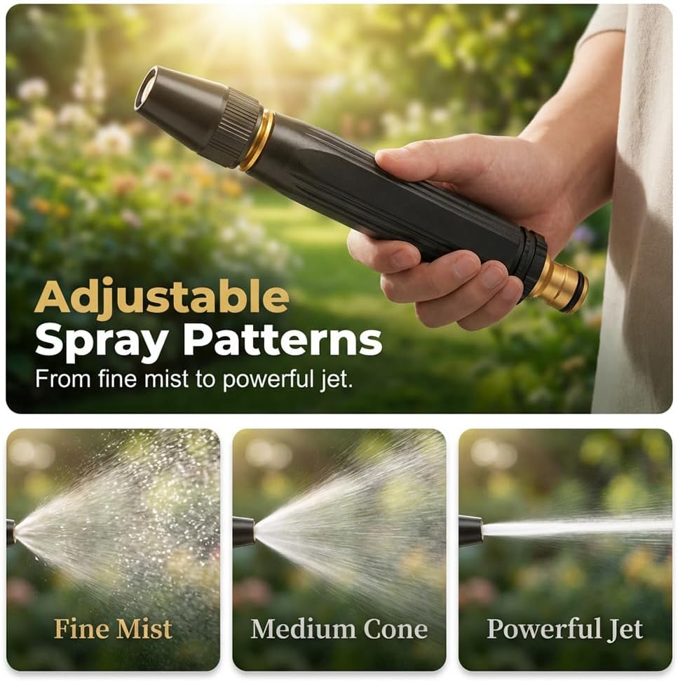 High Pressure Power Washer Nozzle with Connector Set,Direct spray gun,Power Jet Water with Three Spray Modes