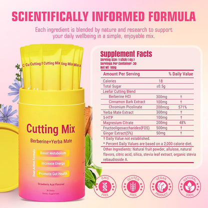 Cutting Drink Mix –Supports Energy & Gut Health, Satiety & Metabolism Support - 30 Servings