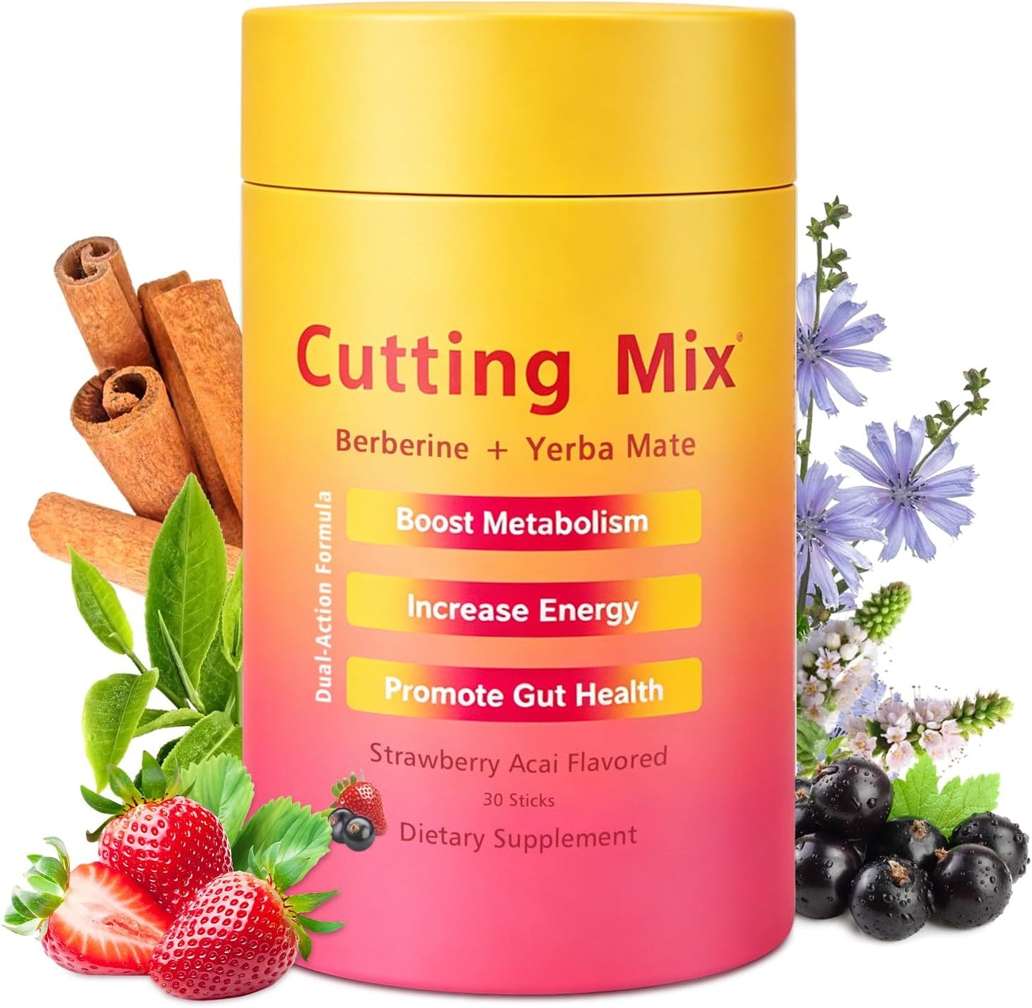 Cutting Drink Mix –Supports Energy & Gut Health, Satiety & Metabolism Support - 30 Servings