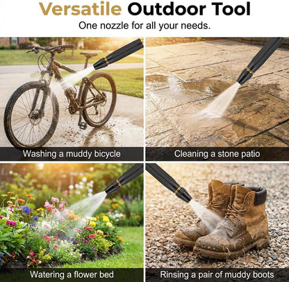 High Pressure Power Washer Nozzle with Connector Set,Direct spray gun,Power Jet Water with Three Spray Modes