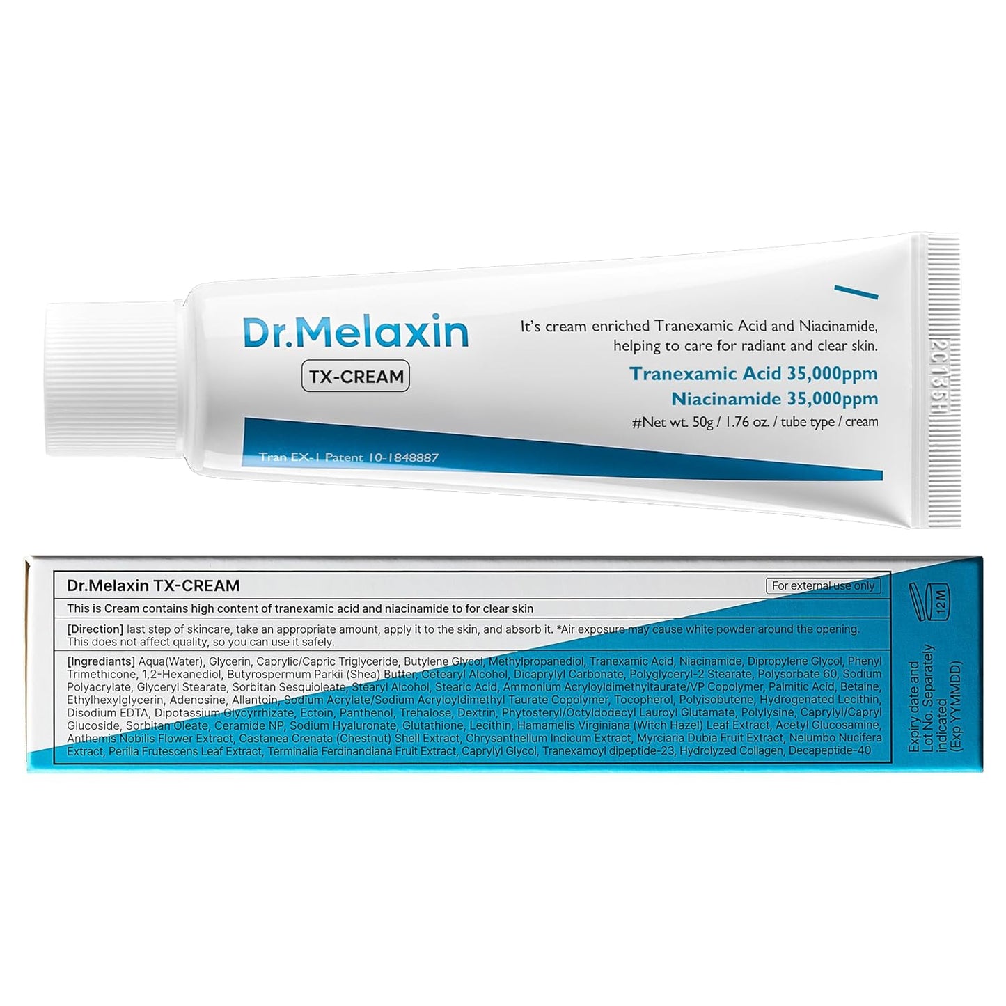 DR.Melaxin TX Tranexamic Acid CREAM | Korean Cosmetics | 1.7 fl oz (50 ml)