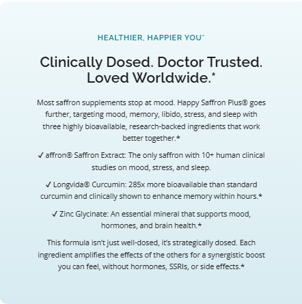Happy Saffron Plus **Advanced Mood & Mental Focus Complex**