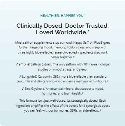 Happy Saffron Plus **Advanced Mood & Mental Focus Complex**